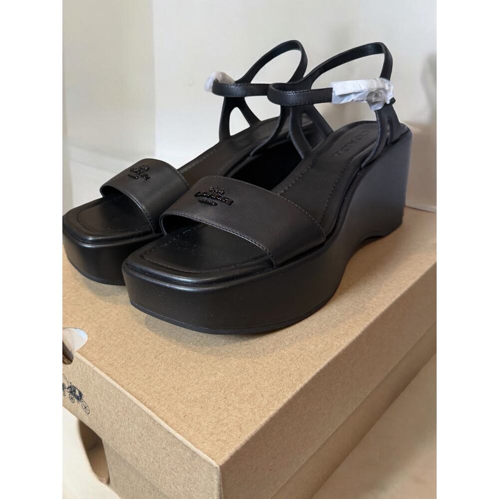 NWT Coach CZ161 Gale Leather Wedge Sandal Size 9B - Picture 2 of 9
